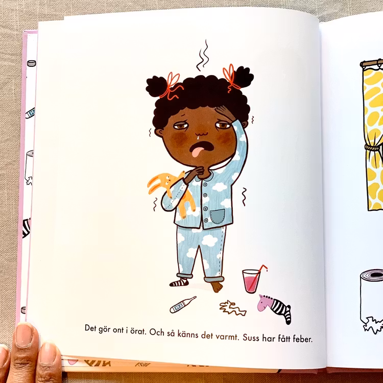 Nu ska vi prata! Sjuk. Bok med språkinlärning i fokus från 1 år. Bilderbok som även har med stödtecken för att hjälpa barnets språkinlärning.