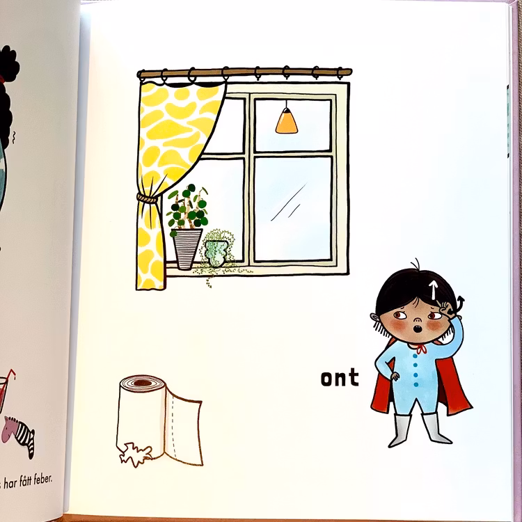 Nu ska vi prata! Sjuk. Bok med språkinlärning i fokus från 1 år. Bilderbok som även har med stödtecken för att hjälpa barnets språkinlärning.