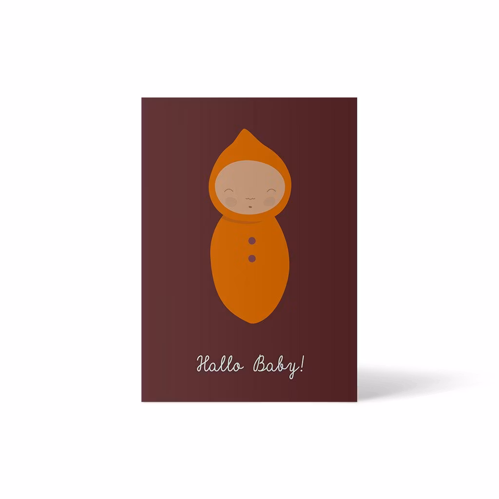 Vykort - Hello baby orange (A6 format)