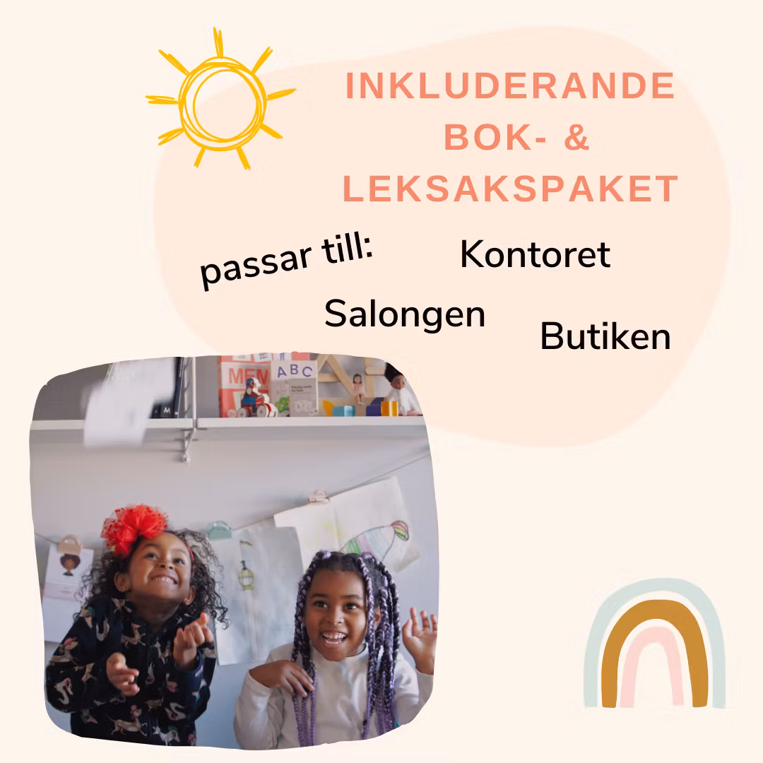 Leksakspaket och bokpaket till kontoret. Bra aktivitet för besökande barn.