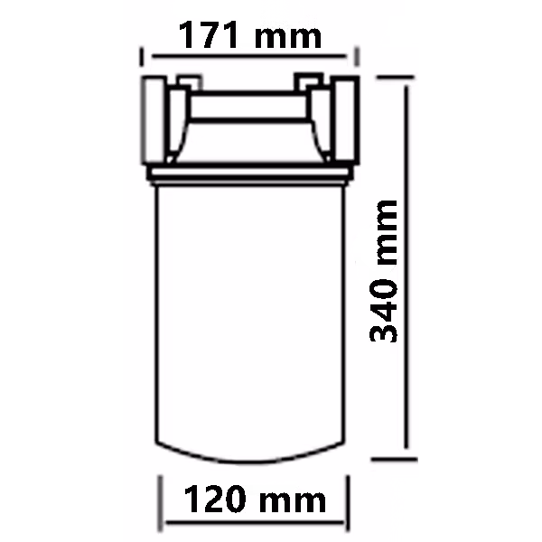 Dieselfilter kompl. med filterhus max 150l/min