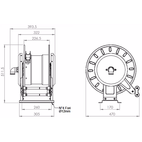 Slangupprullare diesel 8 m. 10bar