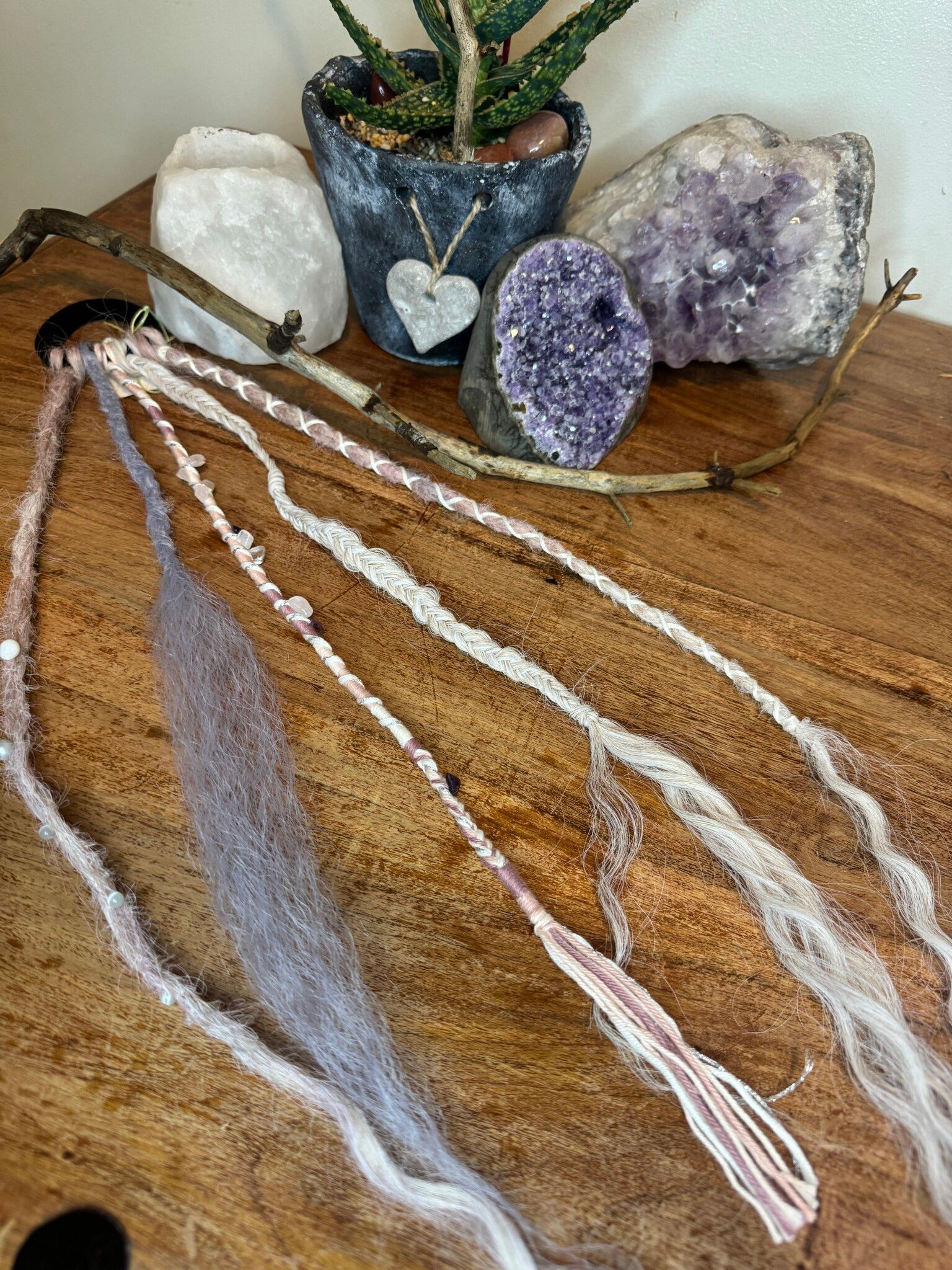 Accent set - Rosenkvarts, Ametist och Bergskristall