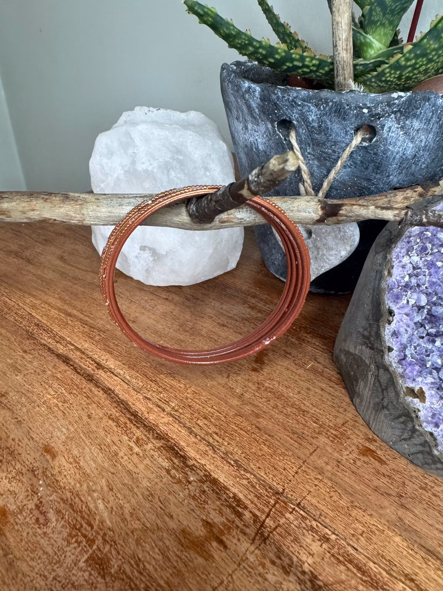 Hårt Armband - Brunt med Guld/Silverfärgade detaljer