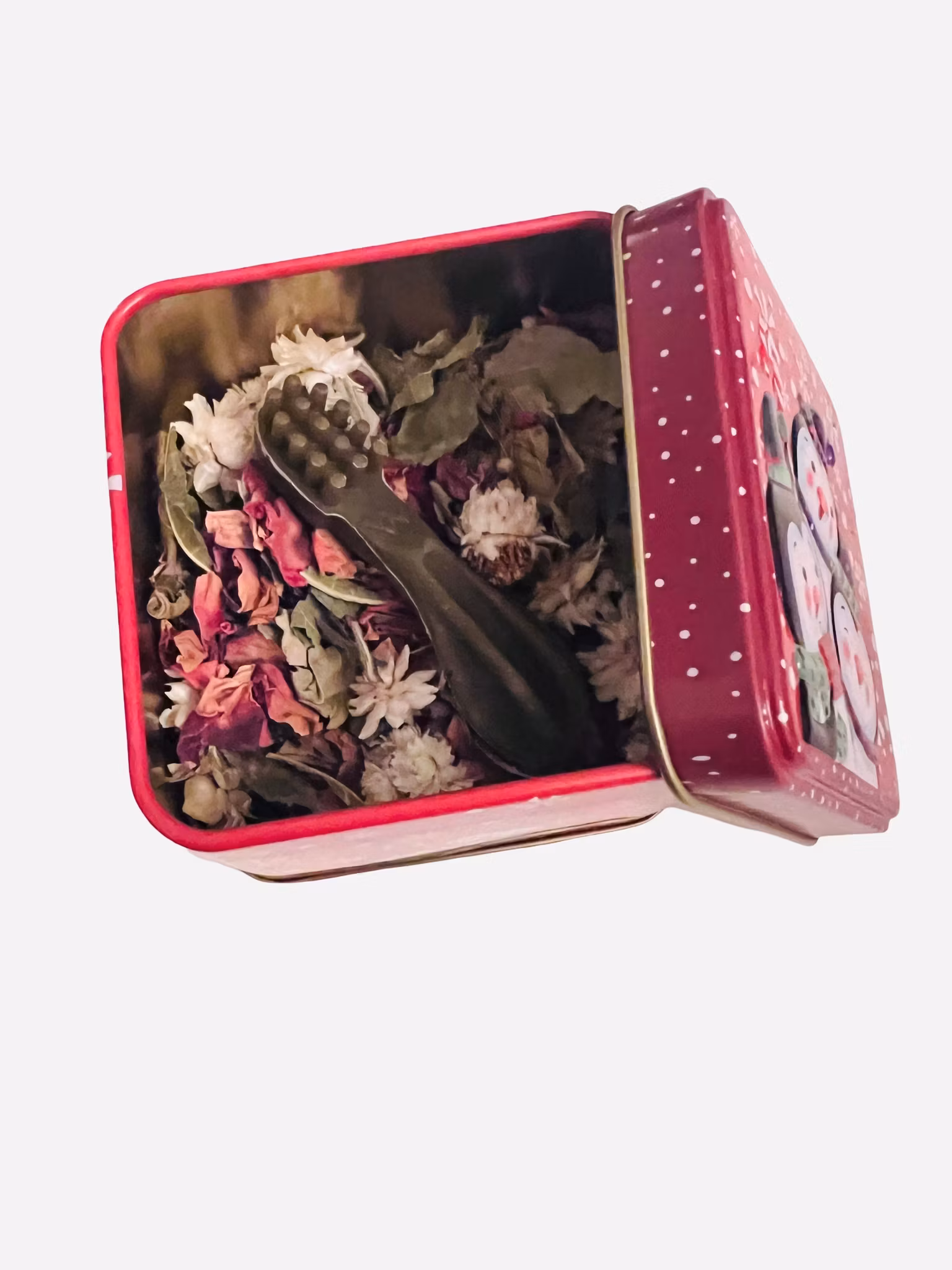 Juleboks – Blomsterblanding i metallboks (med Whimzees XS)