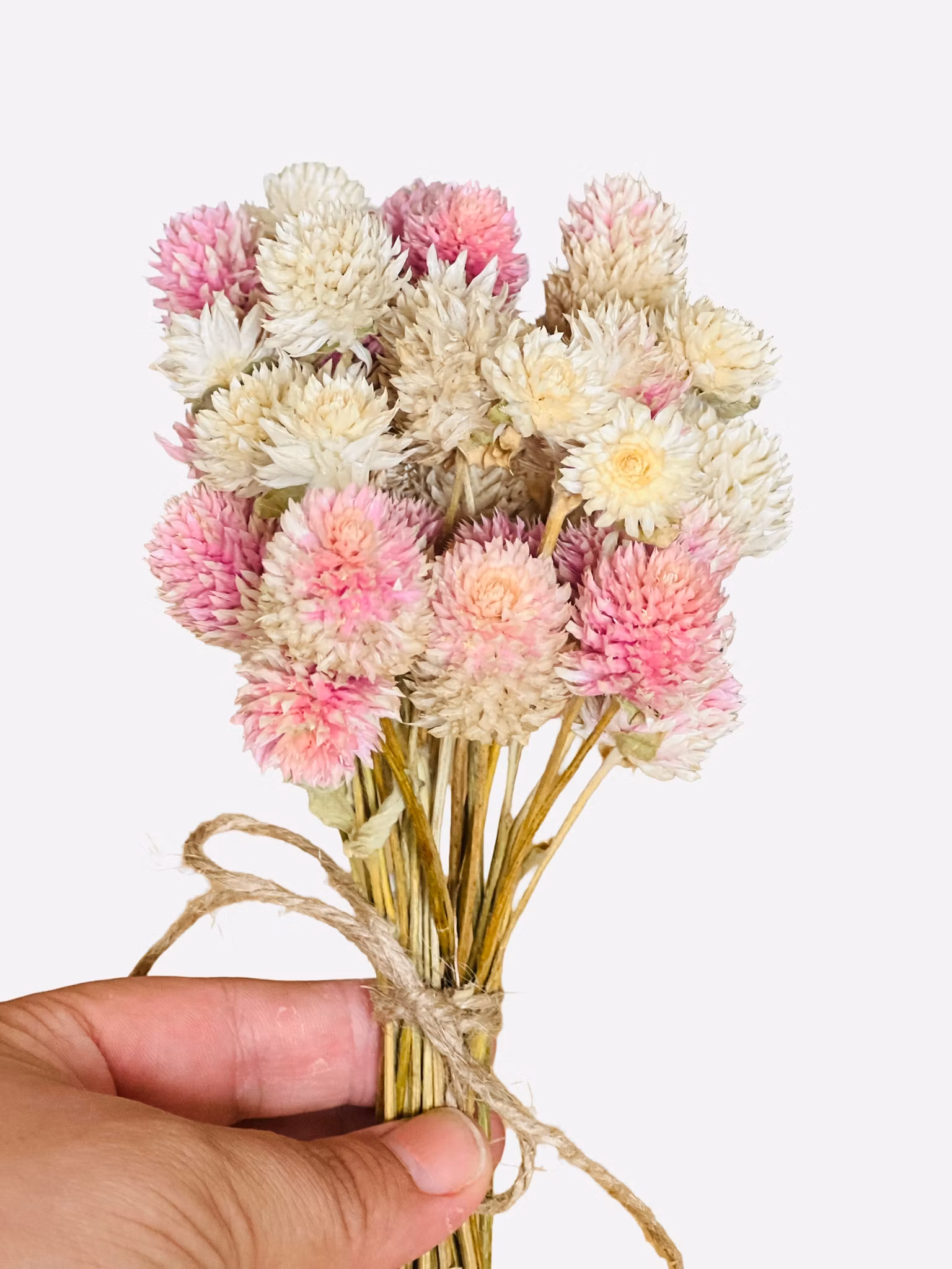 Blomsterdrøm – minibukett med kuleamarant
