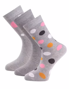 Trofé bomull ankelsocka 3-pack 01402 grå/prick
