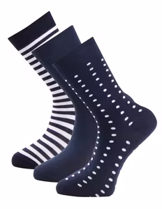 Trofé bomull ankelsocka 3-pack 01404 marin/vit