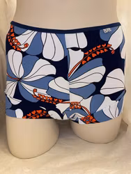 Avet boxer i microfiber Hibiskus print 38550 blå 2880