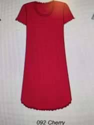 Damella nattlinne kort ärm i bambu 69501 / cherry
