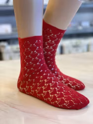 Falke socka Emotion 41455 offwhite / svart /scarlet red
