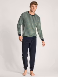 Calida Frotté herrpyjamas lång Relax Terry 41185/ 618 laurel green