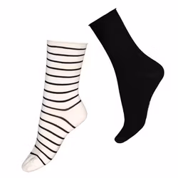 Vogue 2-pack bomull ankelsocka comfort top 96492 vit o svart 1000