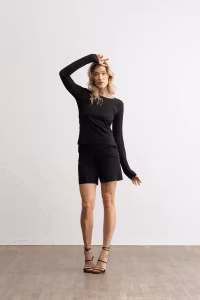 Abelle Johanna long sleeved top  23-02-019 Black Onyx