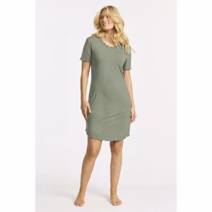 Damella kortärmat nattlinne 69501 Light Olive 053
