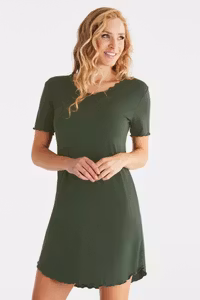 Damella kortärmat nattlinne 69501 255 avocado