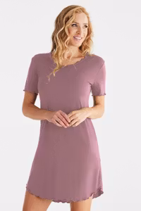 Damella kortärmat nattlinne 69501 274 heather