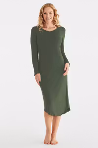 Damella långärmat nattlinne 69504 255 Avocado