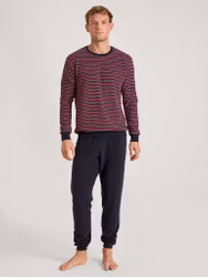 Calida herrpyjamas lång 41781 relax terry 116 mars red