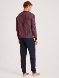 Calida herrpyjamas lång 41781 relax terry 116 mars red