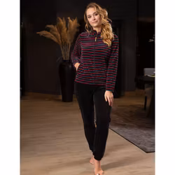 Trofé velour dress tvådelad 73210 1111 randig röd/grön