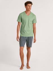 Calida herrpyjamas kort 47187 613 iris green