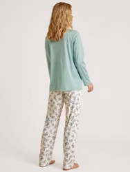 Calida pyjamas Night Lovers 43729 642 glacier butterfly