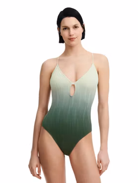 Chantelle baddräkt C12VUA 01B Green tie & dye