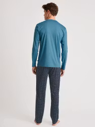 Calida herrpyjamas lång 43187 Relax Choice 528 storm blue