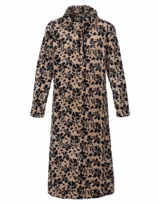 Trofé klänning i sammetsfleece 54206 beige/ svart
