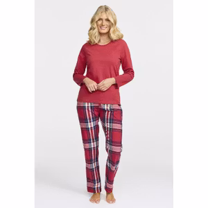 Damella pyjamasbyxa flanell 70102 rödrutig