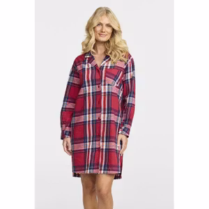Damella nattskjorta flanell 50100 rödrutig