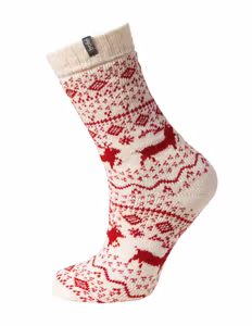 Trofé Wool socka 03453 offwhite/röd 1344