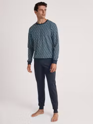 Calida herrpyjamas Relax Streamline 46582 Aquamarin 561