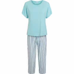 Lady Avenue 3/4 pyjamas Bamboo 62-715 Blå/grå randig 650