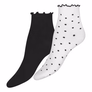 Vogue socka 2-pack ankel sock bomull 96724 1000 vit/svart