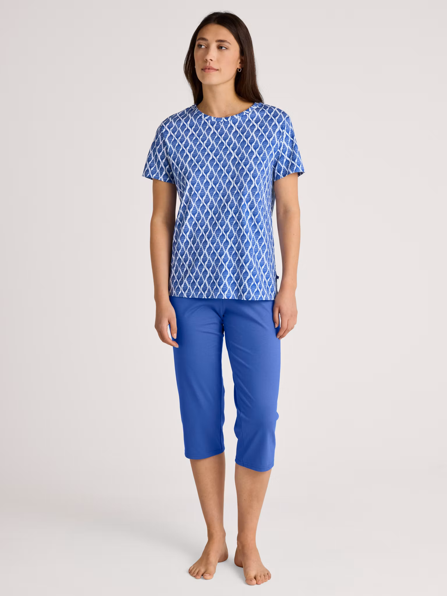 Calida Pyjamas Calida 3/4 pyjamas Shell nights 43153 455 dazzling blue - Näckrosen ...