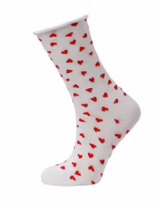 Trofé socka 01717 vit/röda hjärtan 1045