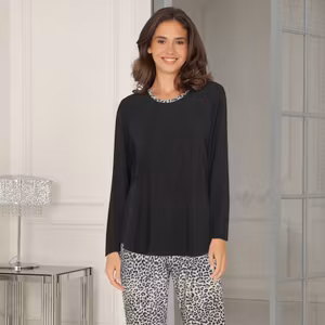 Lady Avenue pyjamas Bamboo 80-2492 leo svart/gold 232