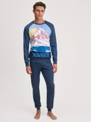 Calida herrpyjamas lång med mudd Relax Ski Resort 41984 / 413 nordic blue