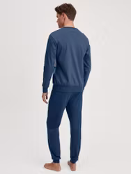 Calida herrpyjamas lång med mudd Relax Ski Resort 41984 / 413 nordic blue