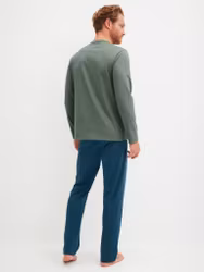 Calida herrpyjamas lång Relax Imprint 47387 laurel green  618