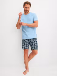 Calida pyjamas Relax Imprint 2 44588 / 532 Atlantic blue