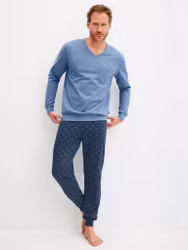 Calida herrpyjamas Relax imprint 2 47687 / 469 coronet blue