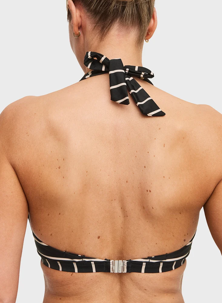 Swegmark Maui halterneck Bikini-BH 100211 / 9251 svart/beige randig