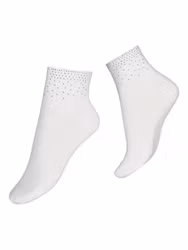 Vogue bamboo låg ankelsocka Aurelia 96833 med stenar vit