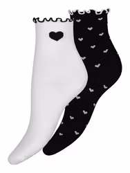 Vogue ankelsocka 2-pack Elyna bomull 96843 / 1210 vit-svart