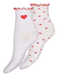 Vogue ankelsocka 2-pack Elyna bomull 96843 / 6310 vit-röd