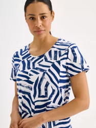 Nanso klänning/bigshirt kort ärm Seilori 29404 2410 vit/blå