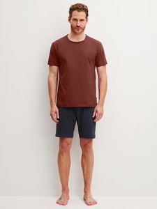 Calida herrpyjamas kort Relax Essentials 43185 278 brick red